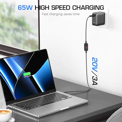 Verilux® USB C to DC Cable with 8 Connectors 5V-20V Adjustable Power Design with Switch Button 3.3Ft Converter Charging for Notebooks Portable Monitors Stationary Routers 3PCS Verilux® USB C to DC Cable with 8 Connectors 5V-20V Adjustable Power Design with Switch Button 3.3Ft Converter Charging for Notebooks Portable Monitors Stationary Routers 3PCS